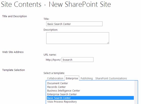New SharePoint Site